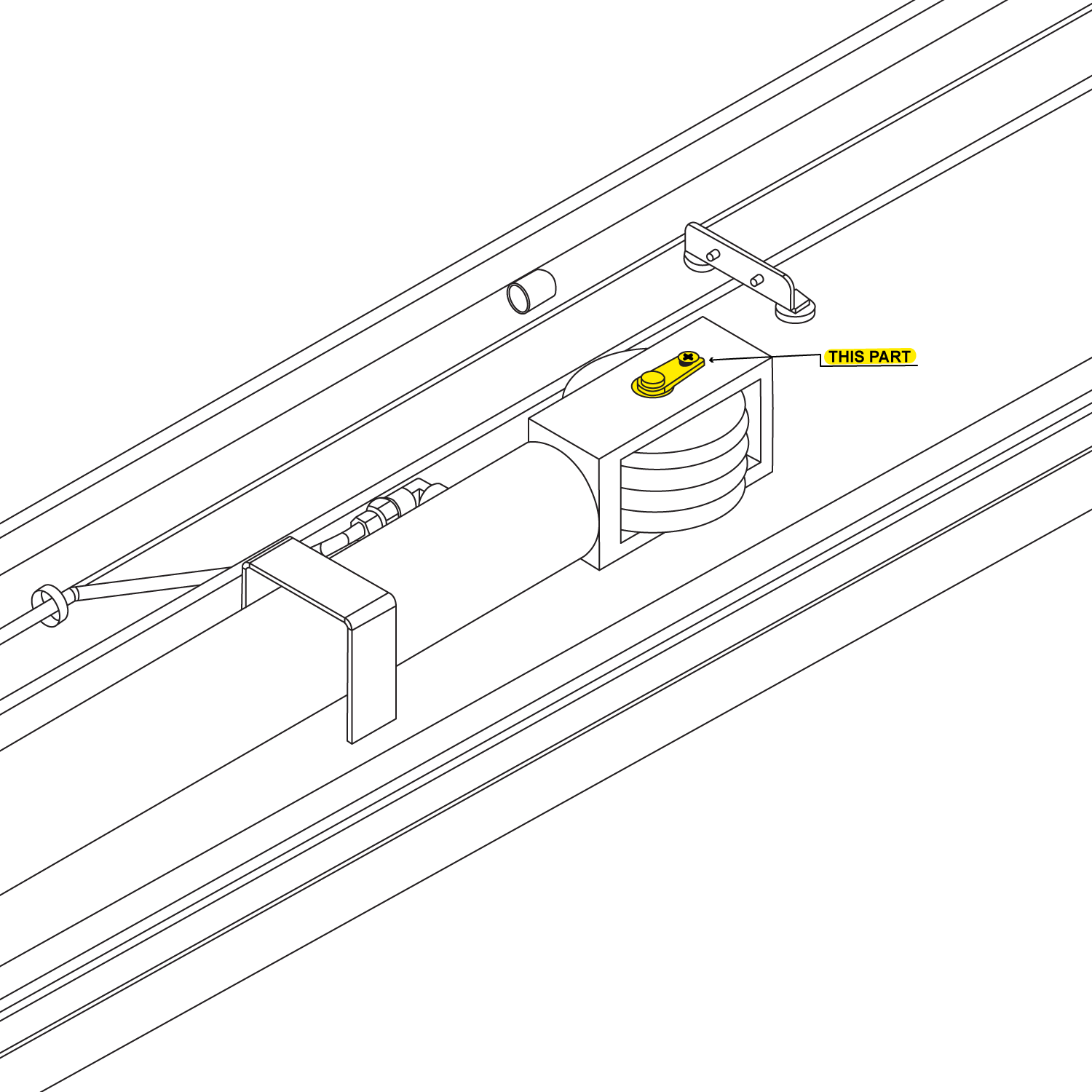 4 Post Pulley Pin for TL3.6PH-H location drawing