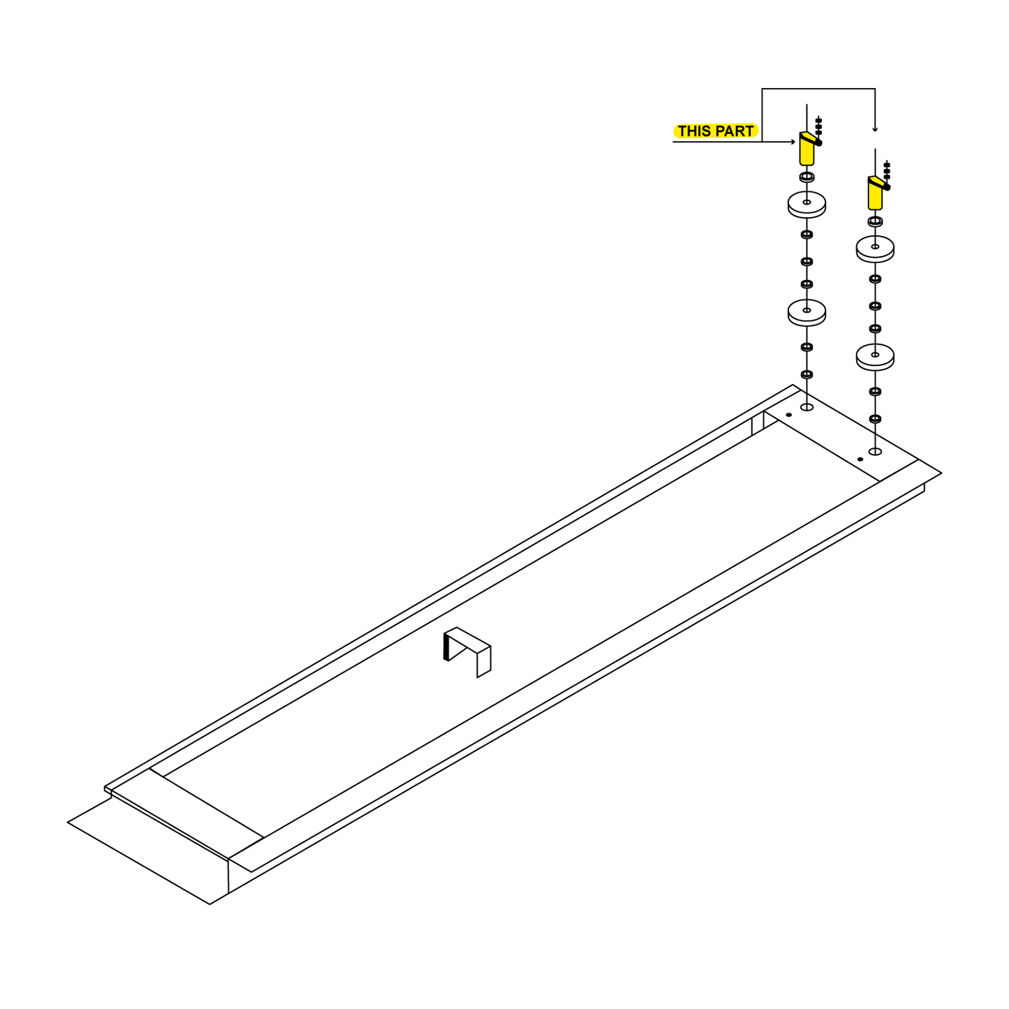 4 Post Cable Pulley Pin location drawing