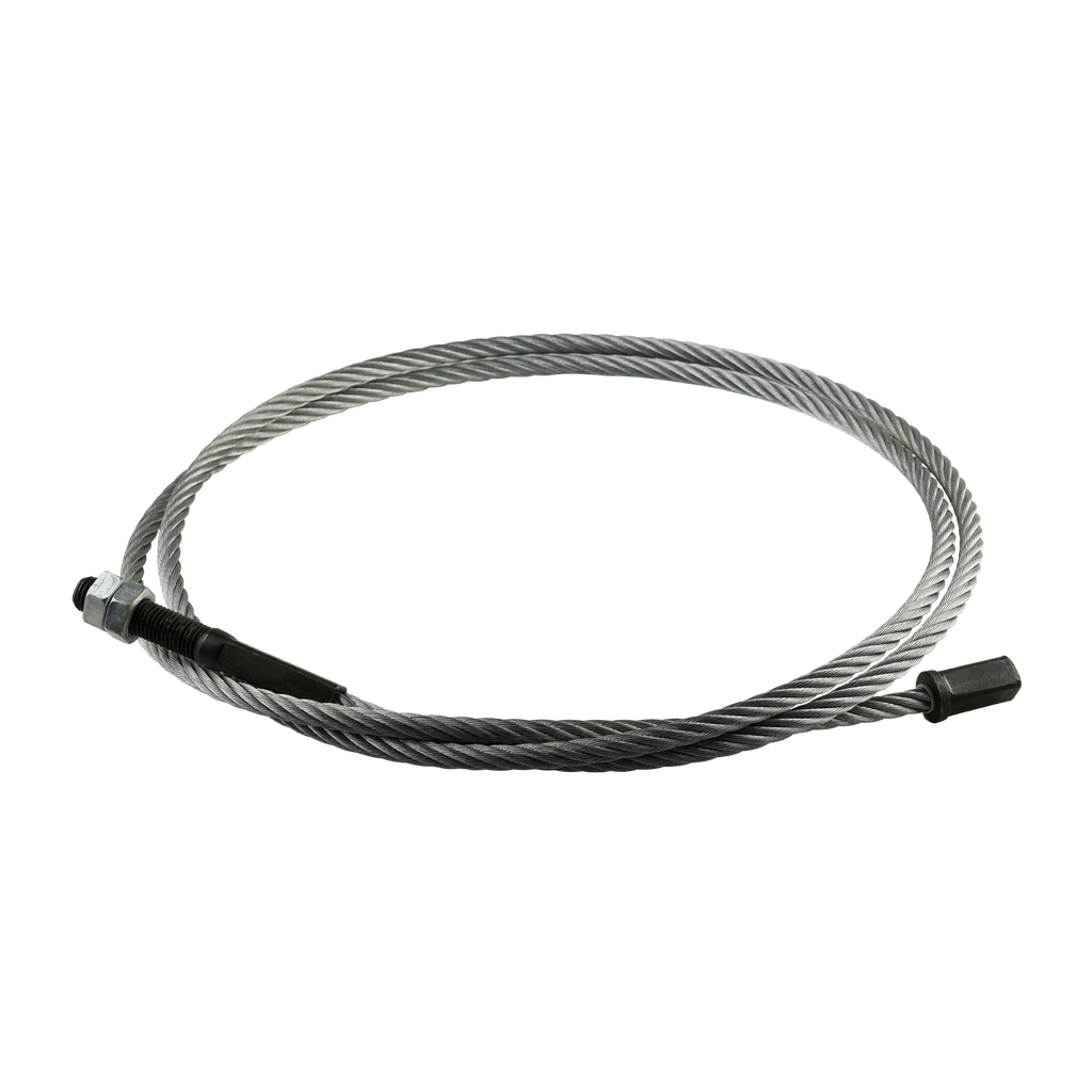 This is a 4-post car hoist cable with a diameter of 12.7mm, featuring M20 threads on one end. The image shows the coiled cable with the threaded section visible, ready for installation.