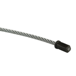 This image shows the opposite end of a 4-post car hoist cable, featuring a crimped hexagonal termination. The cable itself has a diameter of 12.7mm, and this solid end piece provides a secure attachment point for use with car hoists.