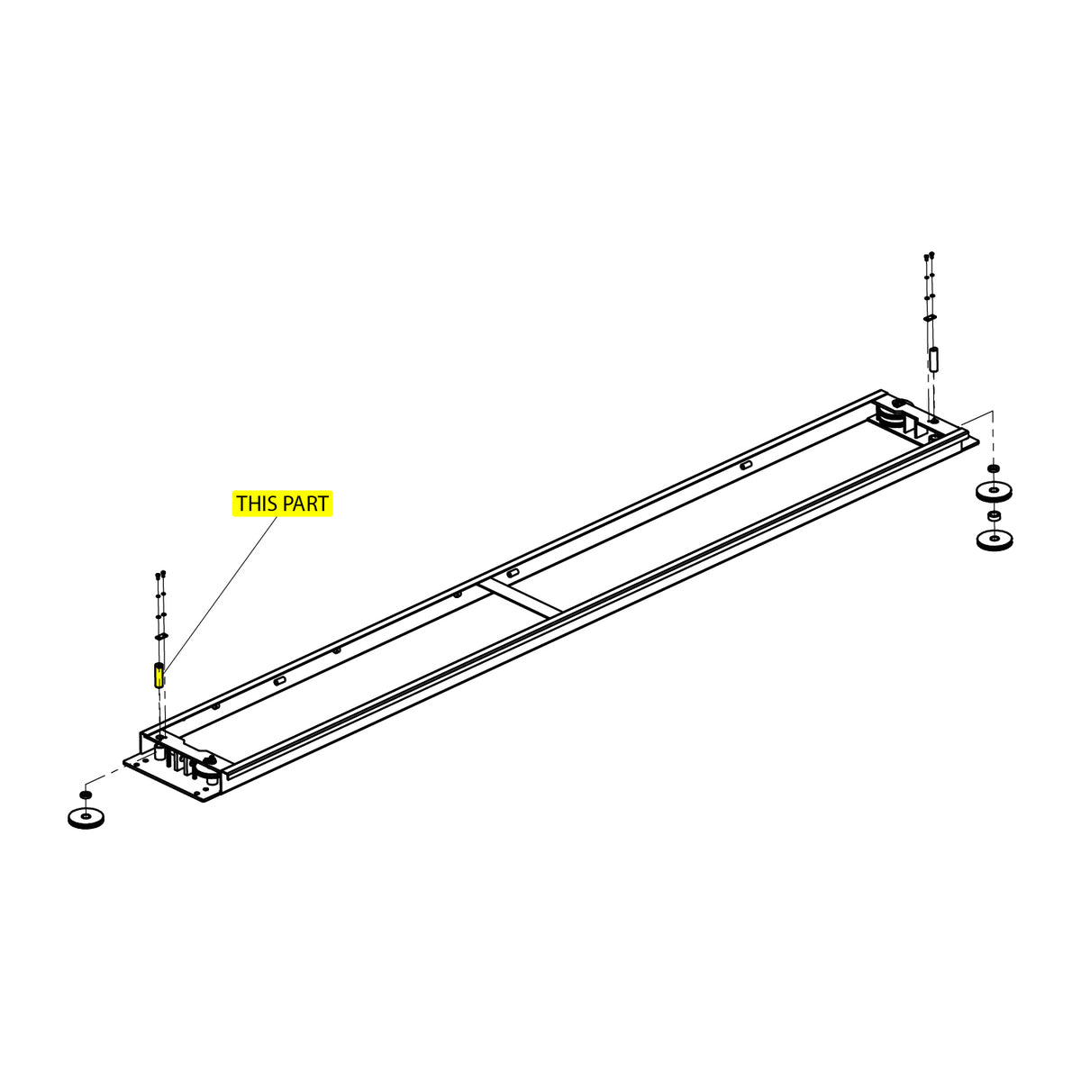 Platform Pulley Pin TLV4.0PH part location