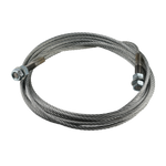 This image shows a 2 Post Car Hoist Cable with a 9.52mm diameter and M19 threads on both ends. The cable is neatly coiled, and the threaded ends are visible, ready for installation. 
