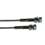 This image shows two close-up views of the hoist cable, focusing on the threaded ends of the cable. The M19 threads, along with the accompanying nuts and washers, are clearly visible, providing a secure attachment point for installation.
