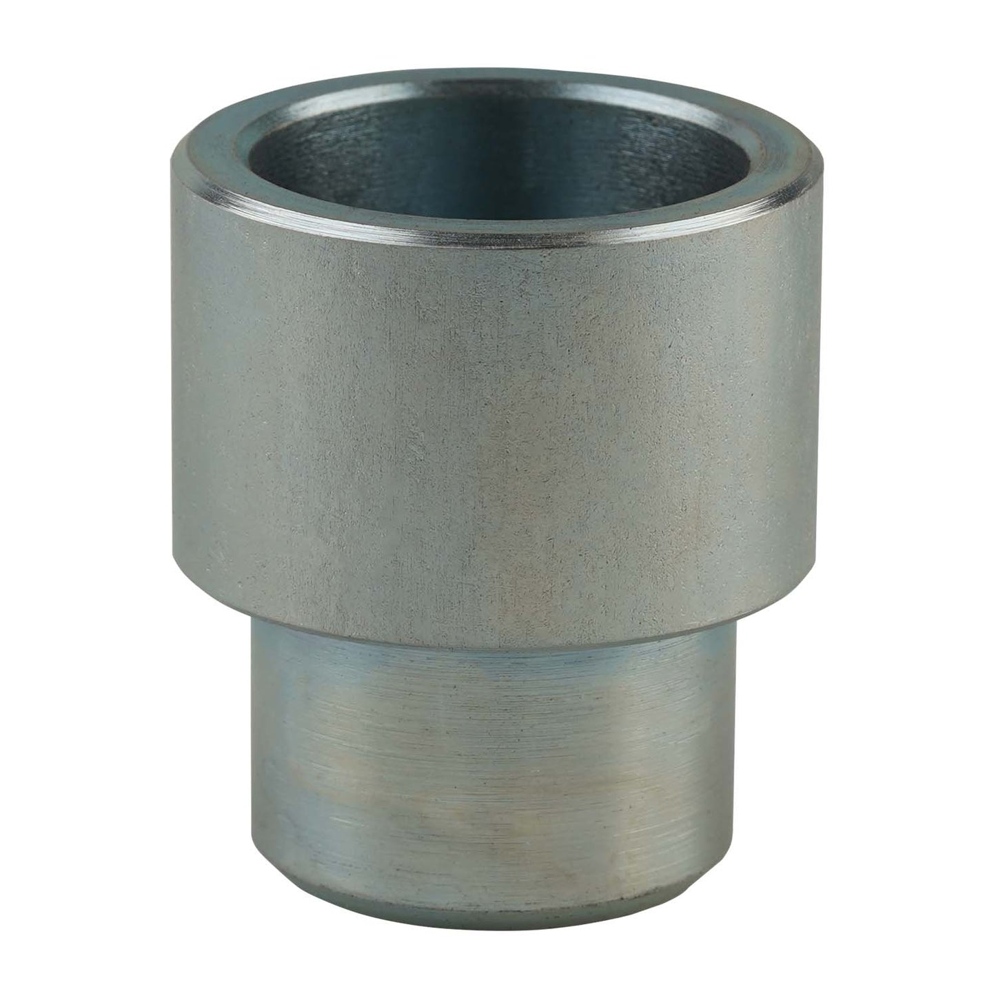 A Silver height adapter for hoist arms. 