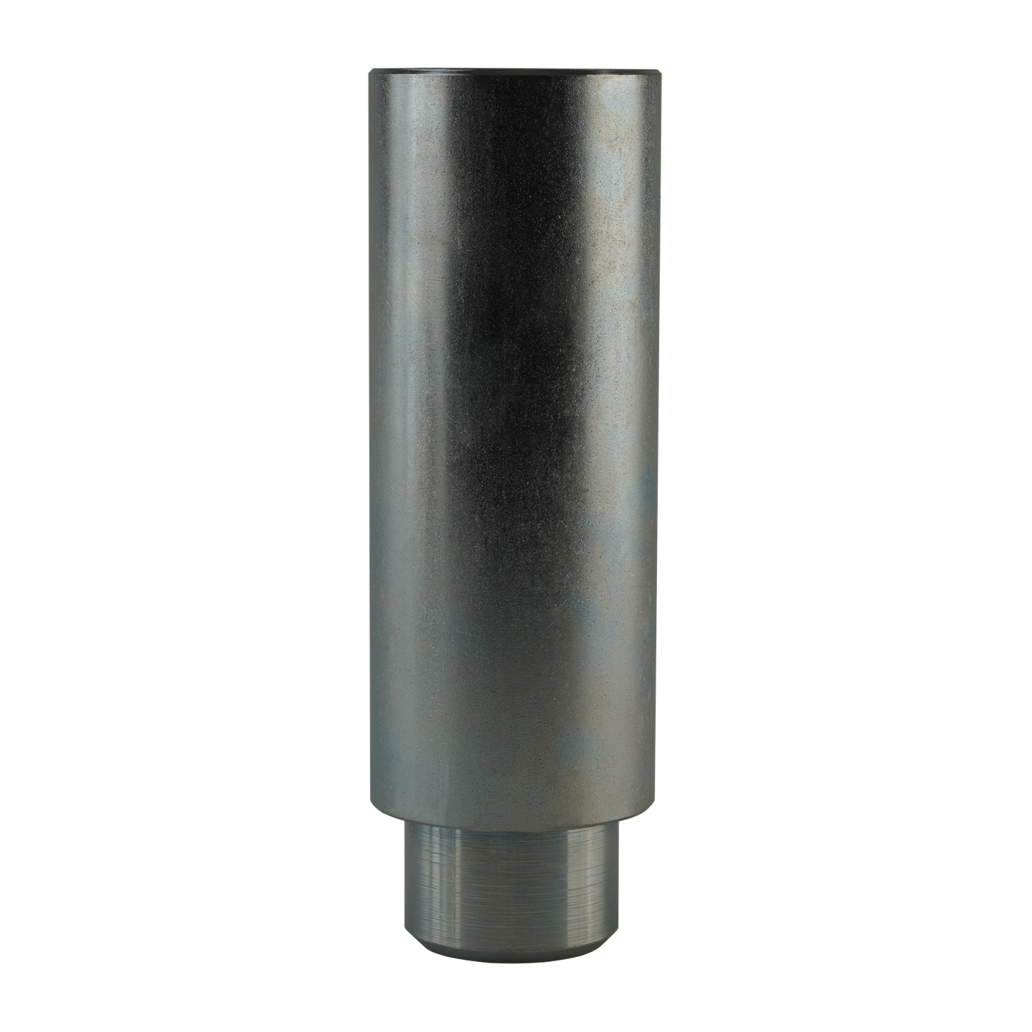 Metal pad height adaptor 127mm x 38mm for automotive hoists, designed to adjust lift height, featuring a cylindrical, smooth metal finish.