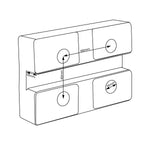 Rubber Pad - Rectangle - 4 Bolt Holes_Drawing1500px