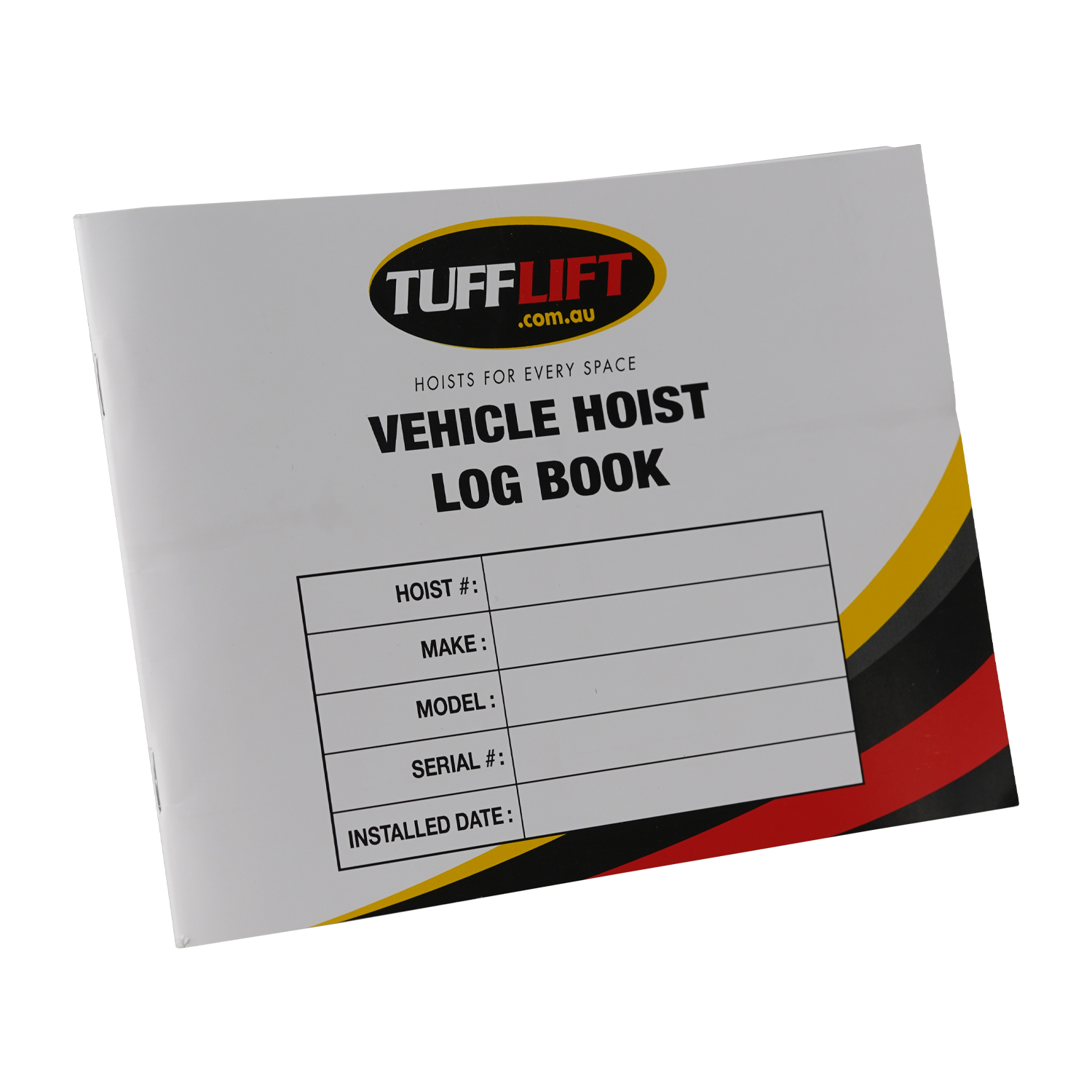 Vehicle Hoist Safety Check & Maintenance Log Book front cover