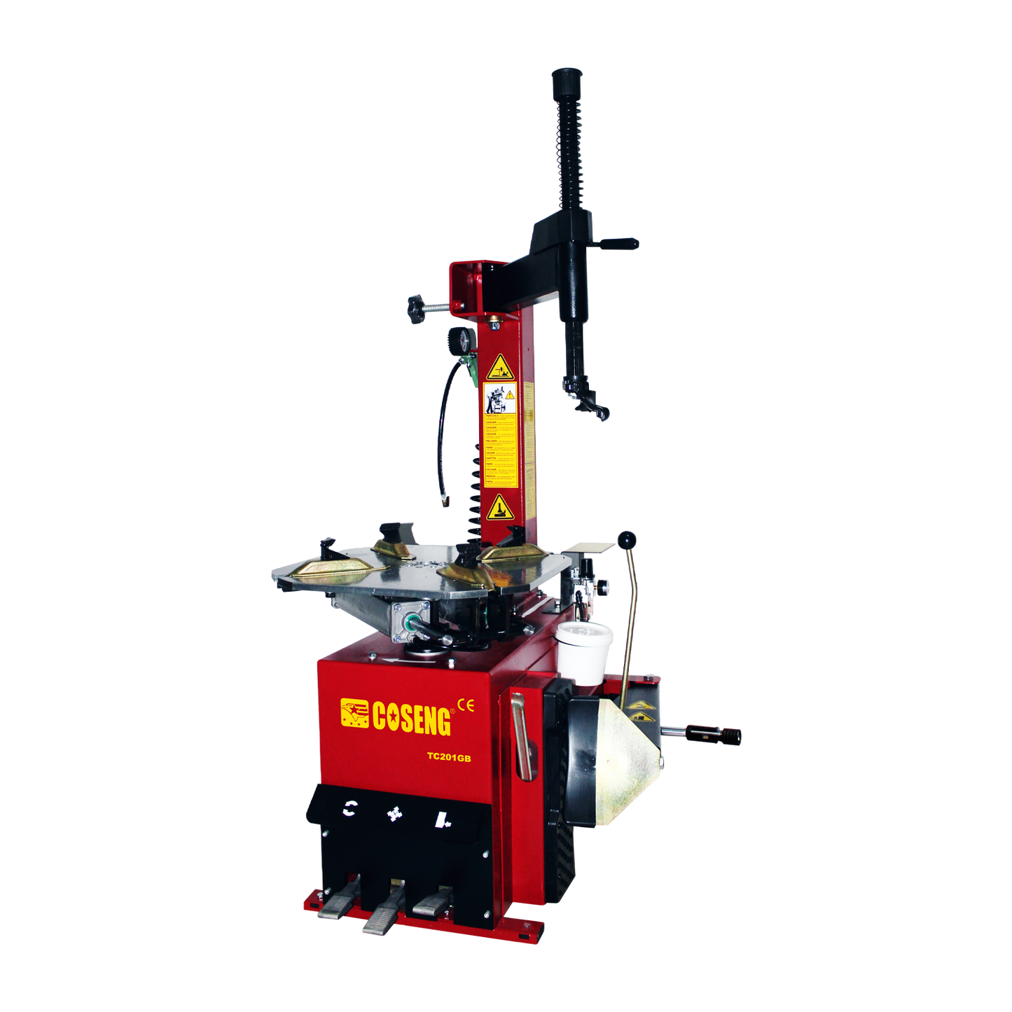 Coseng C201GB tyre changer with a red base and swing arm