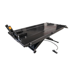 Hydraulic motorcycle lift with a black diamond plate surface and front wheel clamp. - Width Extension Kit for TL.45MH | TL.XLT