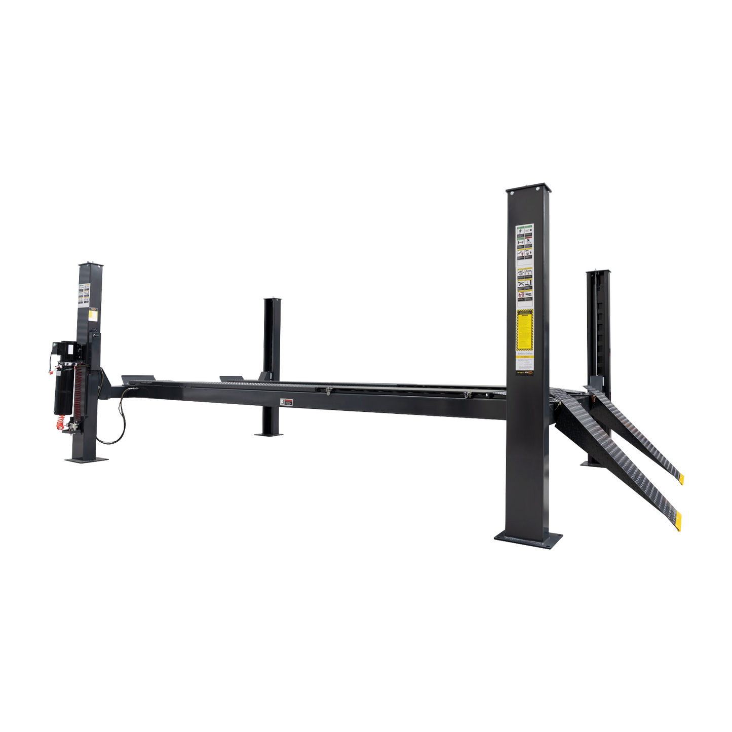 Grey four-post wheel alignment hoist with drive on ramps - 4 Post Wheel Alignment Hoist - 6 Ton | TL6.0PH-WA