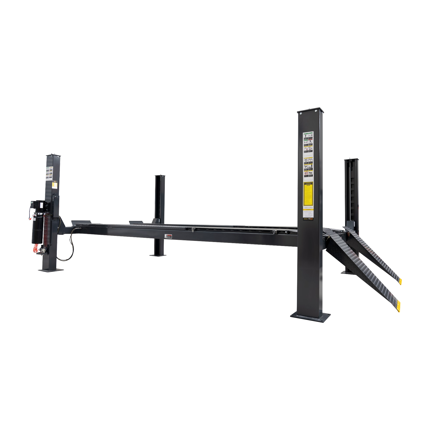 Grey four-post wheel alignment hoist with drive on ramps - 4 Post Wheel Alignment Hoist - 6 Ton | TL6.0PH-WA