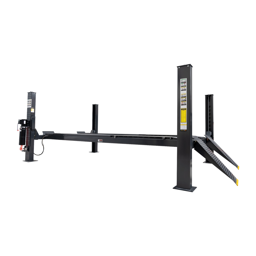 Grey four-post wheel alignment hoist with drive on ramps - 4 Post Wheel Alignment Hoist - 6 Ton | TL6.0PH-WA