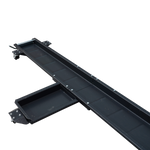 Close-up view of a motorcycle dolly, featuring sturdy wheels and a durable frame, designed for easily maneuvering and positioning motorcycles in a garage or workshop. - Motorcycle Dolly | TLMD