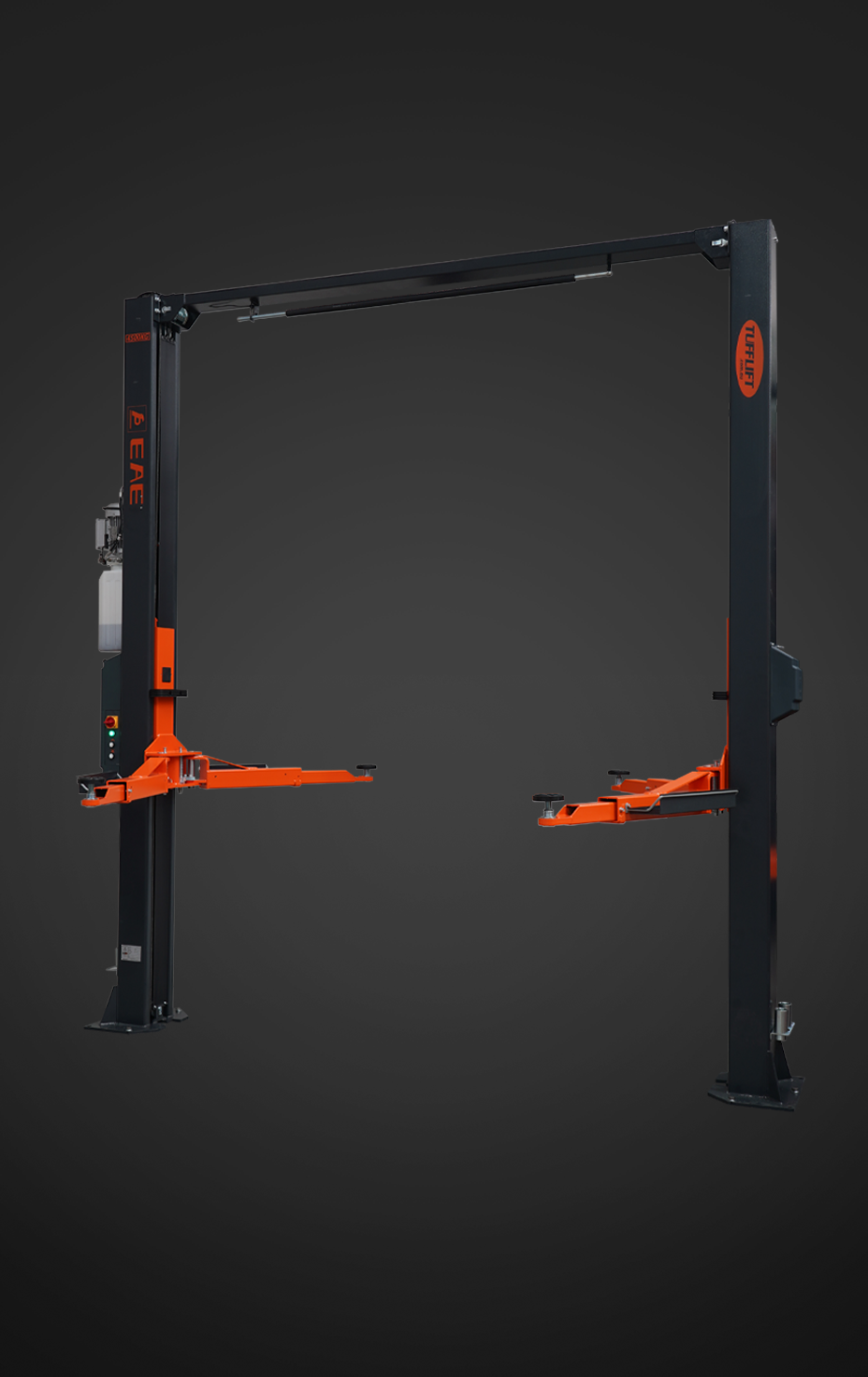 A two-post car lift hero image