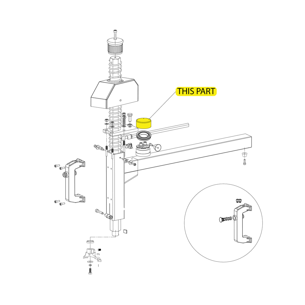 Tyre Changer Locking Cylinder Block part location