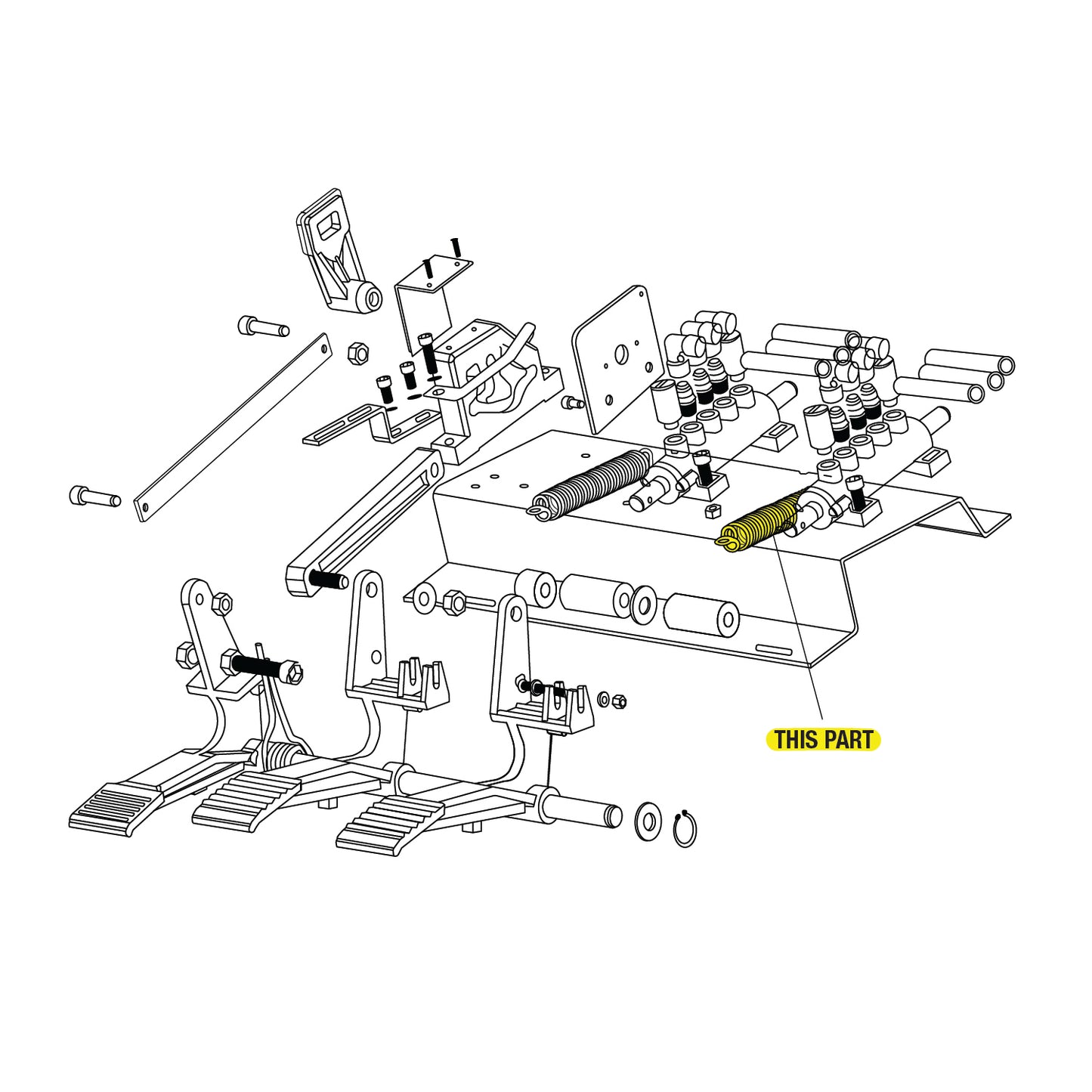 Tyre Changer Pedal Tension Spring part location