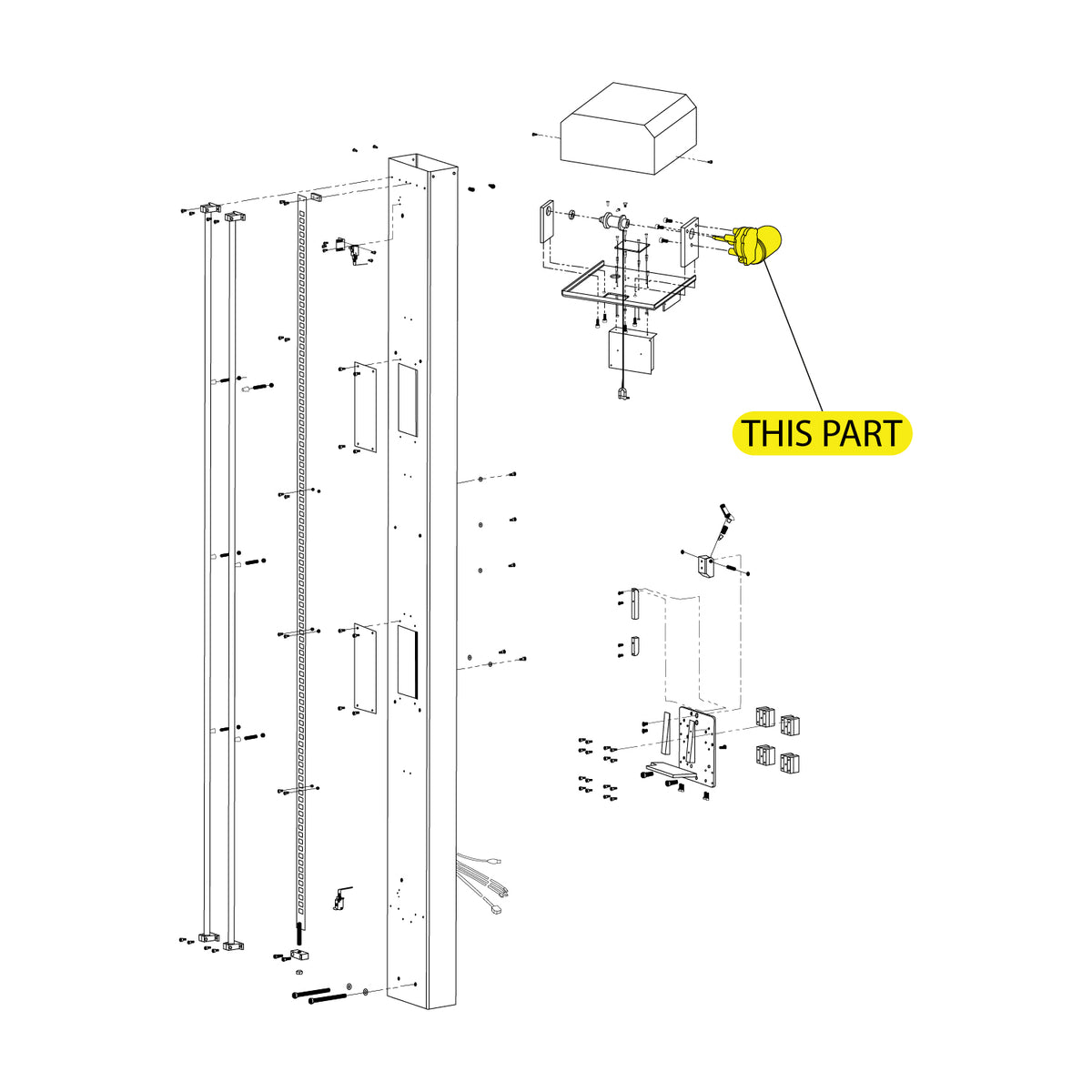 Wheel Aligner DC Gear Motor 24V 80W-part location