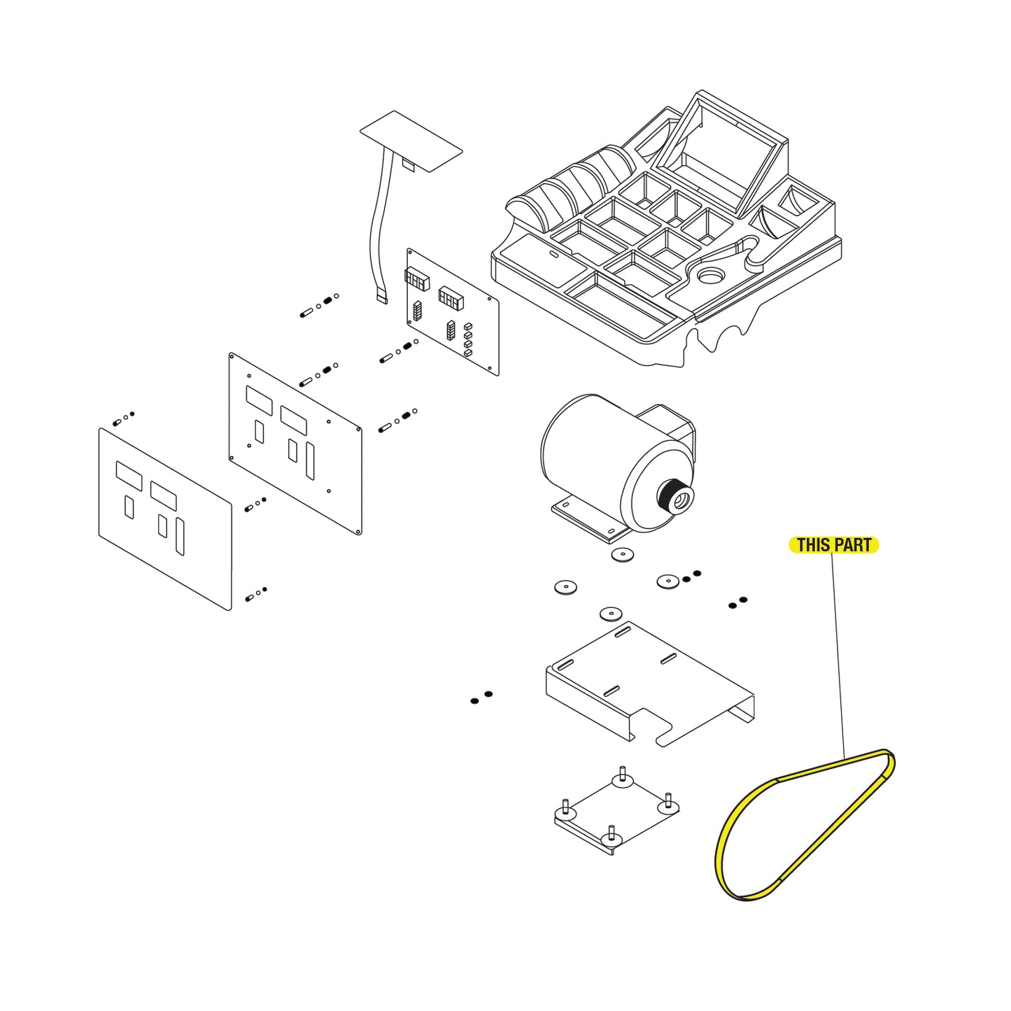 Wheel Balancer Drive Belt 4-330J part location
